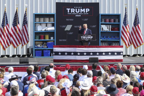 Former US president Donald Trump at a rally in Summerville, South Carolina, a day before the findings.