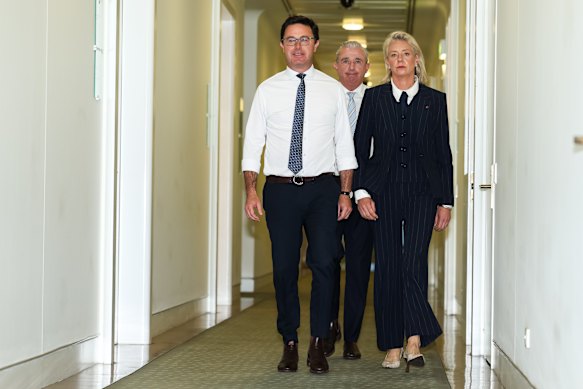 David Littleproud (left), Kevin Hogan and Bridget McKenzie.
