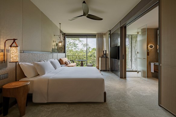 A Sanctuary King room with nature-inspired decor. 