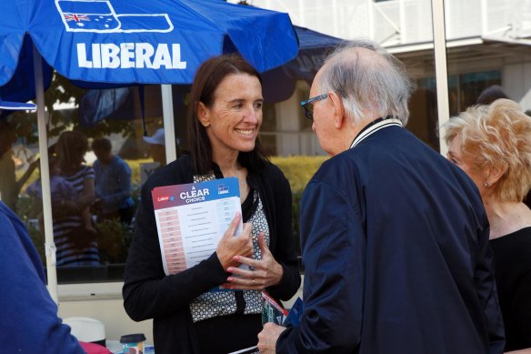 Liberal MP Celia Hammond on the election trail in Curtin.