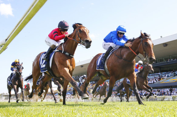 Infatuation on the inside is just run down by Barber in the Golden Gift at Rosehill last month.