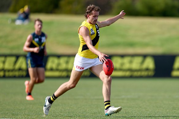 Richmond VFL footballer Tom McCarthy is a leading mid-season draft contender.