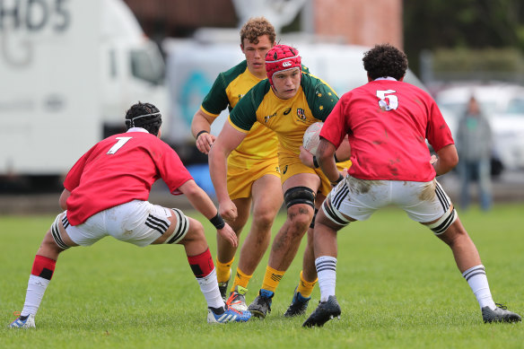 Tom Hooper playing for Australia schools and under 18s in 2018.