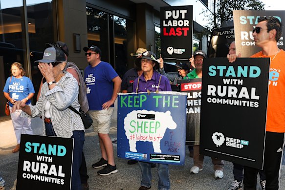 Keep the Sheep protesters back in April. 