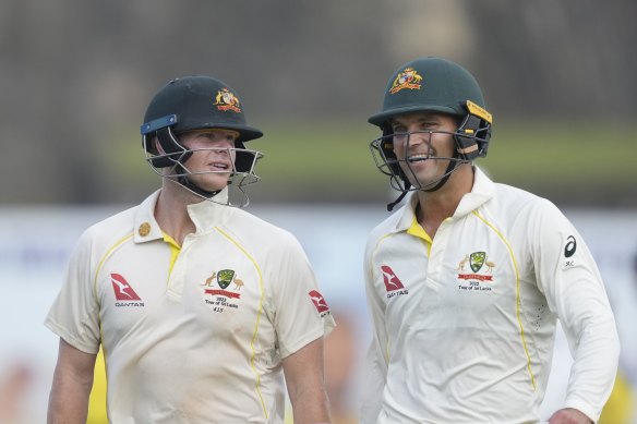Australian wicketkeeper Alex Carey, right, had a day to forget behind the stumps in Galle.