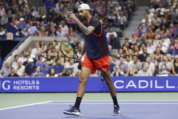 Nick Kyrgios after his fourth-round win in New York. 