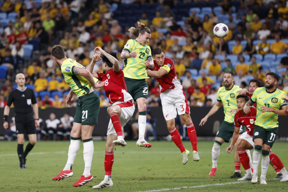 Jackson Irvine scores his second goal.