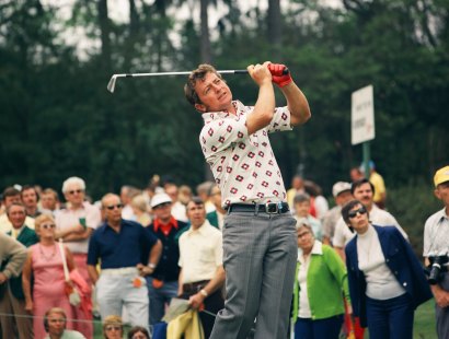 Maurice Bembridge at Augusta in 1975, the course where he engaged a venomous water moccasin snake a year ealier.