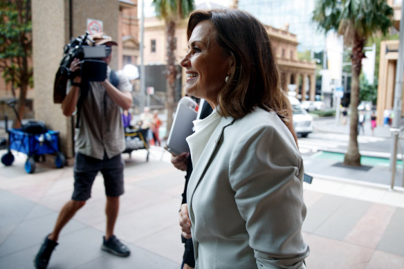 Lisa Wilkinson outside the Federal Court in Sydney on Wednesday.