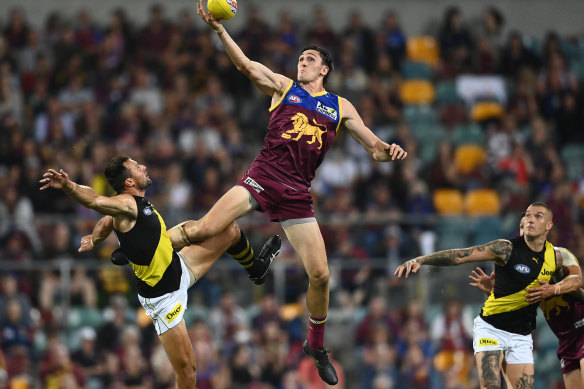 Toby Nankervis, left, said Richmond's propensity to give away crucial free kicks hurt their chances against the Lions. 