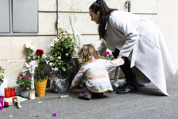 Locals leave tributes to Tina Turner outside her house in Switzerland.