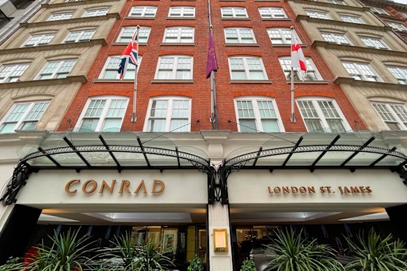 The Conrad London St James is a five-star hotel in the 19th-century Queen Anne’s Chambers in Westminster, about 10 minutes’ walk from Buckingham Palace.