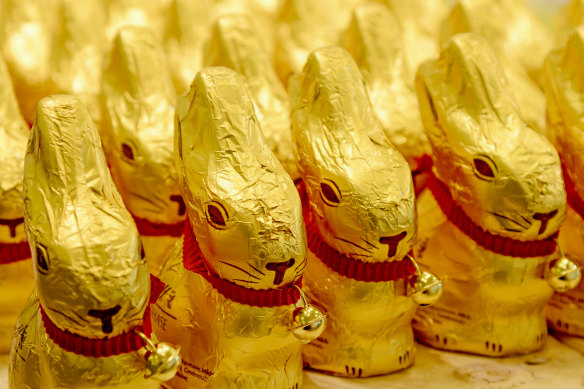 The golden shade of the foil wrap on Lindt & Spruengli’s Gold Bunny, a popular chocolate Easter bunny, enjoys protected status. 