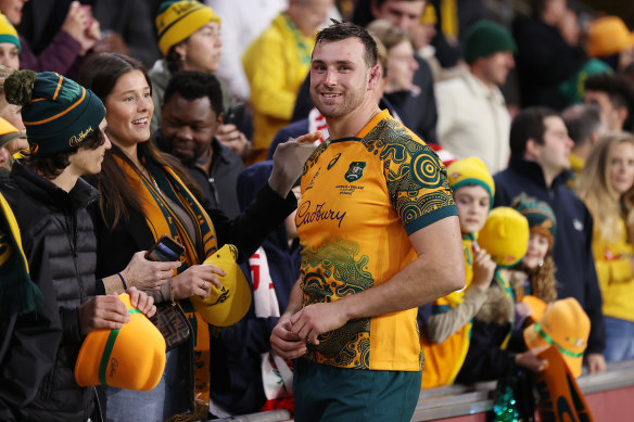 Nick Frost was all smiles after his Test debut in Brisbane.