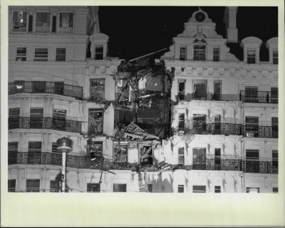 The shattered Grand Hotel, Brighton.
An explosion shortly before 3am on October 12, 1984, rocked the venue, site of the British Tory party conference. 