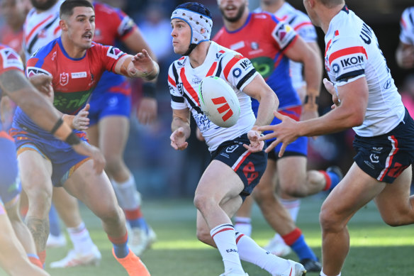 Luke Keary suffered a broken jaw in the Roosters’ win over Newcastle. 