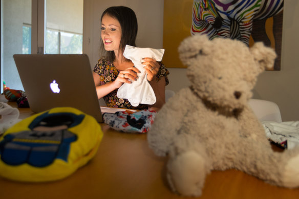 Elana uses Skype to deliver her instructional tutorials on cloth nappies. 