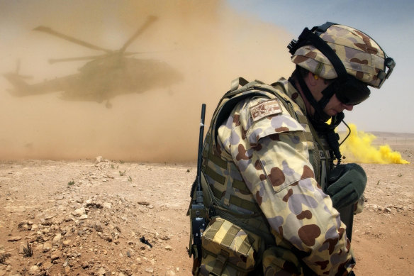 An Australian soldier in southern Iraq, another disastrous conflict Australia chose to be a part of.