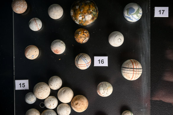 Children’s marbles that were excavated from the site.