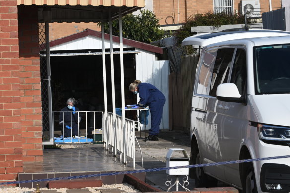 The crime scene in Coolaroo on Saturday.