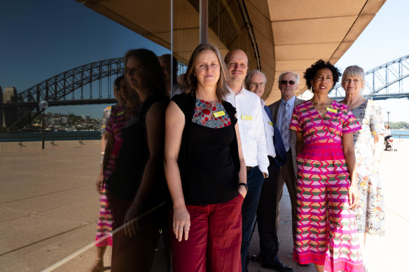 Winners of the Prime Minister’s Literary Awards in Sydney. L-R: Meg McKinlay, Quentin Sprague, Matt Ottley, Stephen Edgar, Cath Moore, and Grace Karskens.