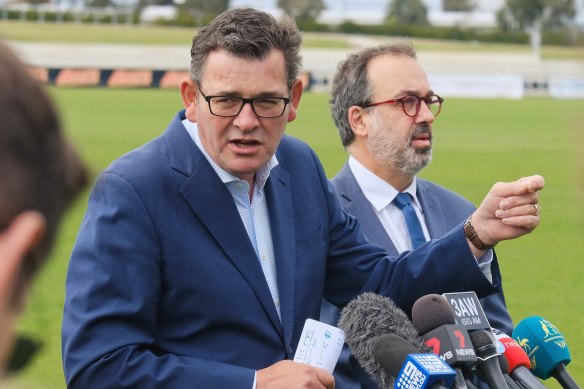 Daniel Andrews and Martin Pakula, a senior minister in his government between 2014 and 2022.