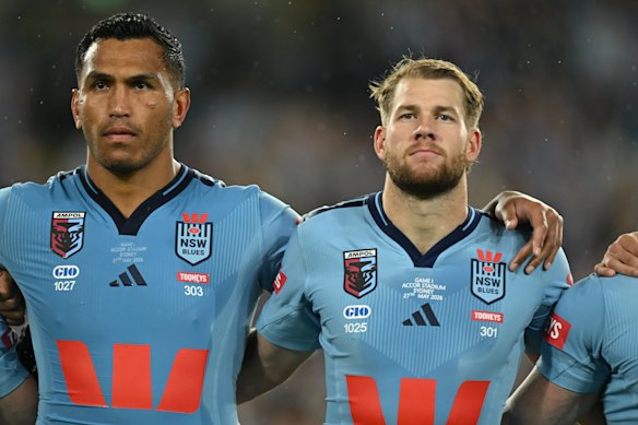 Proud Blue, Matt Burton (right), alongside Jacob Saifiti.