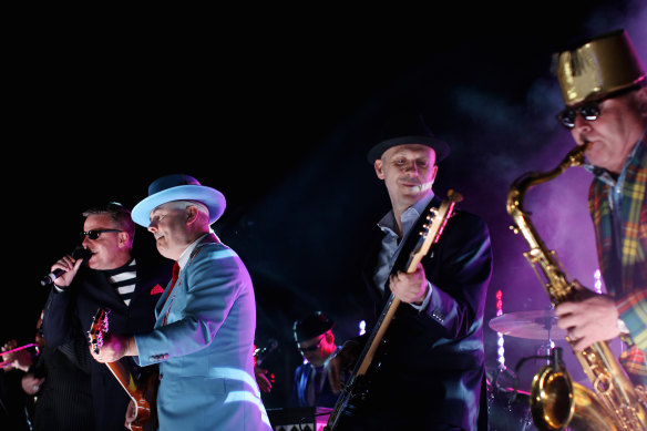 The band Madness performs on the rooftop of Buckingham Palace during the Queen’s Diamond Jubilee in 2012.