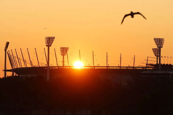 The MCG morning ahead of the AFL grand final between Sydney and Brisbane Lions.