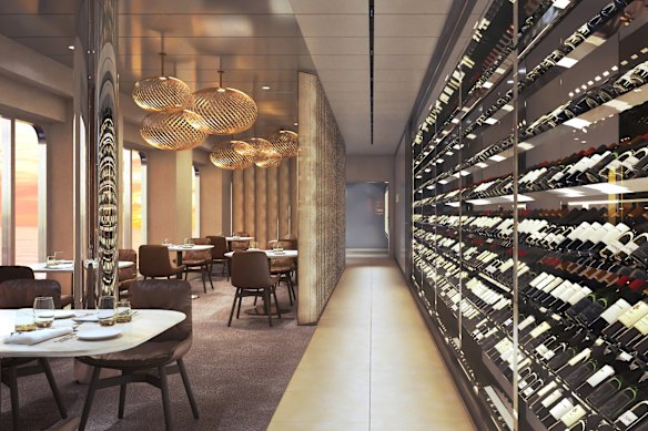 The ultra-luxury ship is set to include 15 dining venues (artist’s impression).