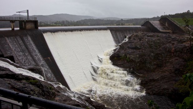 Wappa Dam in the Sunshine Coast hinterland spilled during the weekend.