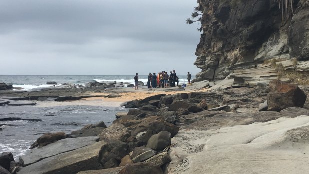 A teenage boy was rescued after falling off a cliff at Moffat Beach on Wednesday.