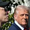 US President Donald Trump with Elon Musk outside the White House in March.