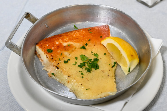 Crave-worthy cheese saganaki: stretchy, caramelised and needs only a squirt of lemon.