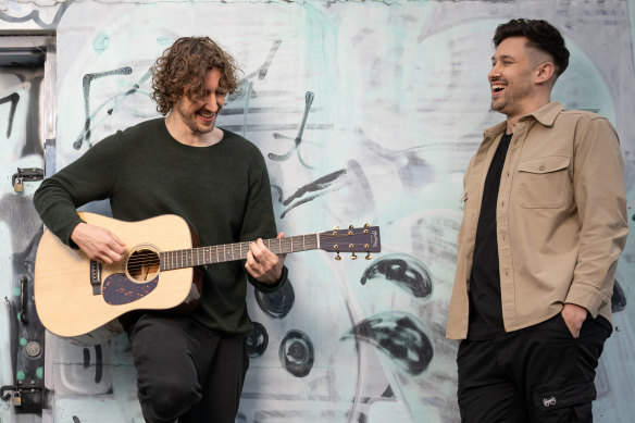 Dean Lewis (left): “I was backstage going, ‘How do I do this?’ and Sean said, ‘You go out there and you take it seriously.’”