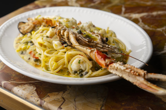 Spaghetti with scampi and Moreton Bay bug.