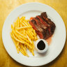 Steak frites with Bordelaise sauce.