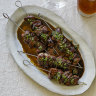 The black vinegar sauce on these Sichuan-style cumin and lamb skewers also serves as a glaze.