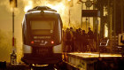 All aboard … a hydrogen-powered train operating near Frankfurt, Germany.