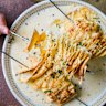 Crispy lasagne skewers meet cacio e pepe's cousin.