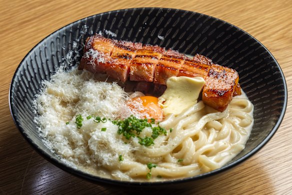 Udon carbonara at Sana.