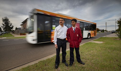 Lahiri Bellarykar’s son Anagh often misses the bus from the Riverwalk housing estate to Werribee Secondary College because it’s full with students. 