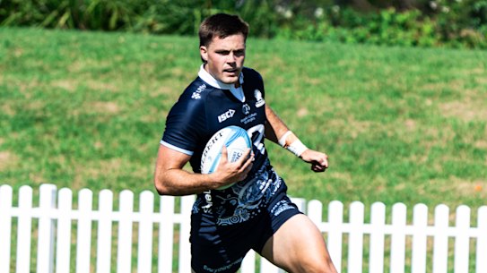 Henry O’Donnell running in a try for the NSW “A” team.