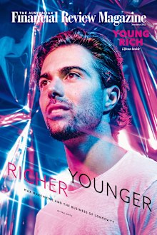 Max Marchione photographed for the cover of AFR Magazine’s 2025 Young Rich issue.