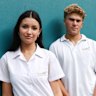 Freshwater High school captains Sebastian Rayel and Sophie Rawstorne.
