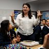 Emilia Crino in an Italian lesson.