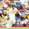Marnus Labuschagne on the famous wicket at November’s Gabba Test against India.