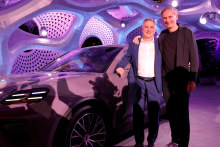 Jörg Kerner, left, vice-president of the Macan product line, with Oliver Blume, chairman of the executive board. 