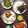 Sate ayam (chicken satay) and iga bakar kecap (grilled beef ribs) at Kenangan.