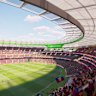 The interior of the planned Brisbane Stadium at Victoria Park, shown in legacy AFL mode.
